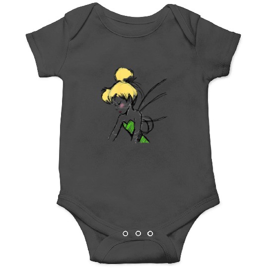 Womens Disney Peter Pan Tinker Bell Sketch Profile V-Neck Onesies