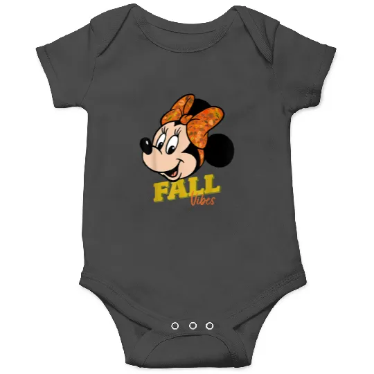 Disneyss Minnie Mouse Fall Vibes Autumn Leaves Onesies