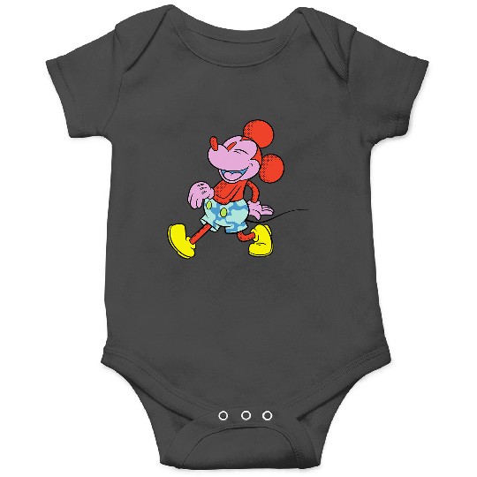 Disney Mickey Mouse Wild Colors Retro Vintage Walking Pose Onesies