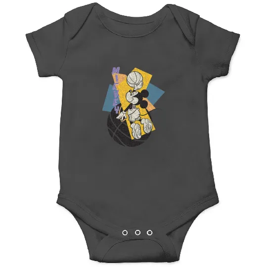 Disney Mickey And Friends Retro Basketball 90's Dunk Logo Onesies