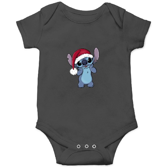 Discover Disney Lilo & Stitch Christmas Santa Hat Stitch Portrait Long Sleeve T-Shirt Onesies