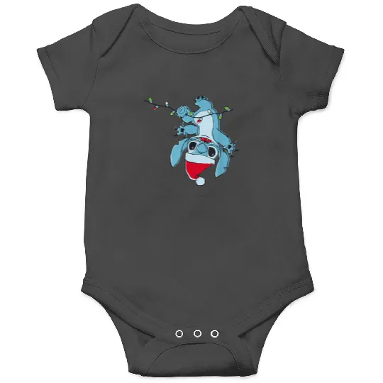 Disney Lilo & Stitch Christmas Lights Upside Down Stitch Onesies