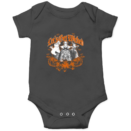 Disney Villains Let's Get Wicked Iconic Villains Retro Logo Onesies