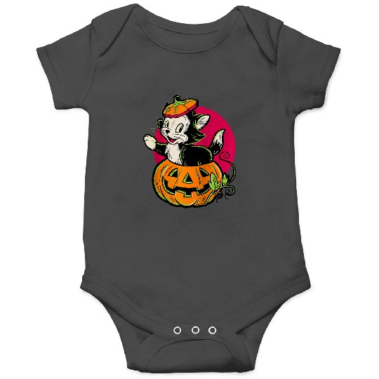 Disney Pinocchio Halloween Figaro Inside A Pumpkin Retro Raglan Baseball Tee Onesies