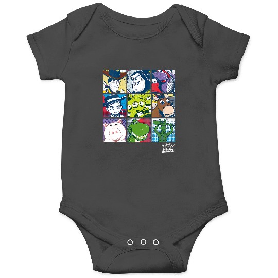 Disney Pixar Toy Story Vintage Faded Retro Character Box Up V-Neck Onesies
