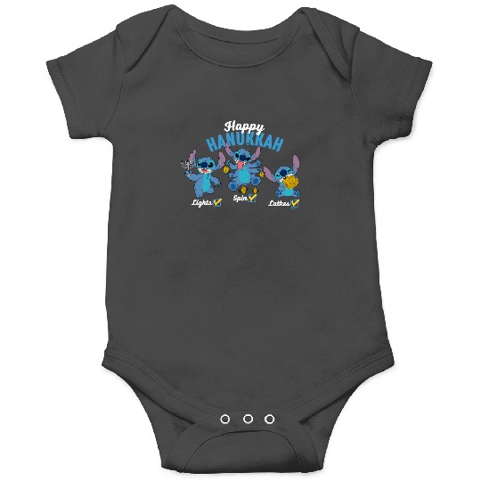 Disney Lilo & Stitch Happy Hanukkah Lights Spin Latkes Onesies