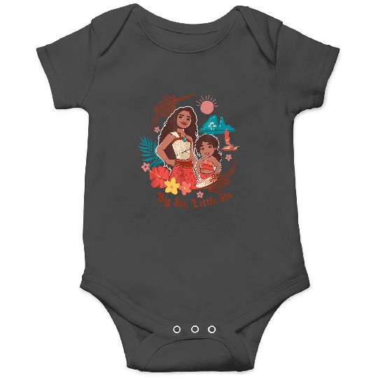Discover Disneyss Moana 2 Big Sis Little Sis Oceania Tropical Floral Onesies
