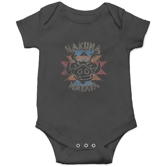Disneyss The Lion King Pumbaa Hakuna Matata Distressed Logo Onesies
