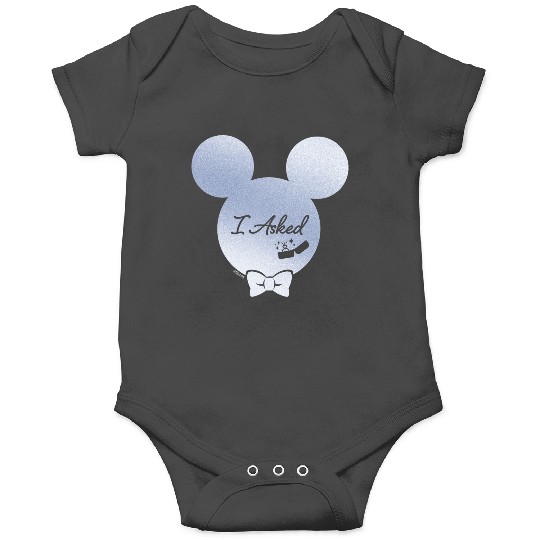 Disney I Asked Proposal Engagement Ring Bow Tie Mickey Onesies