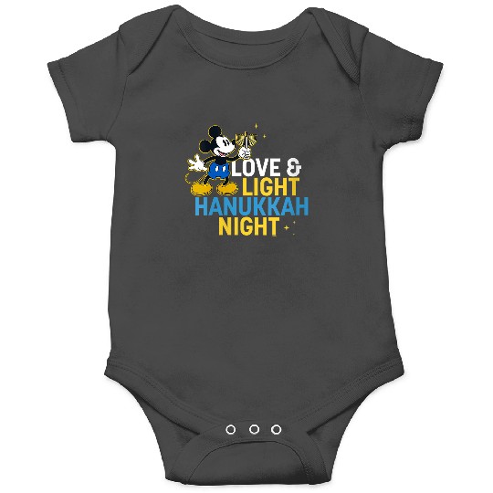 Womens Disney Mickey Mouse Love & Light Happy Hanukkah V-Neck Onesies