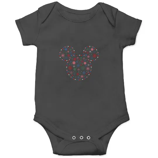 Disney Mickey Mouse Icon Christmas Holiday Lights Snowflakes Onesies