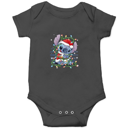 Disneys christmas lilo stitch christmas lights portrait Onesies