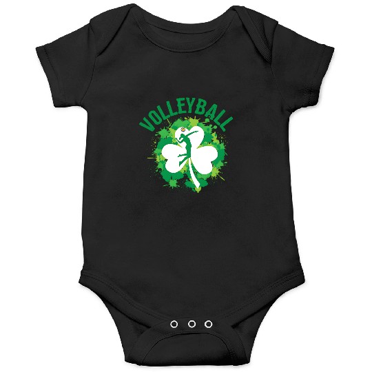 Volleyball Shamrock Irish Sports St Pattys Day Onesies