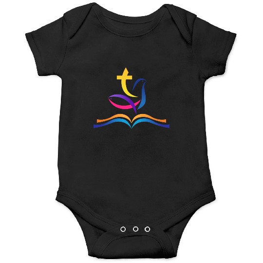 religion dove fish cross Onesies