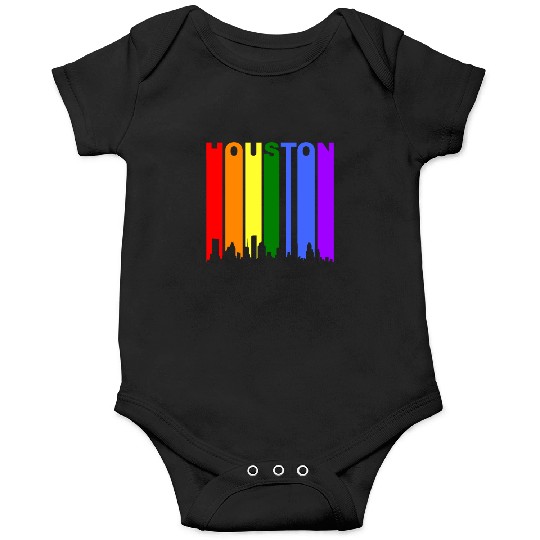 Houston Texas Rainbow Skyline LGBT Gay Pride Onesies