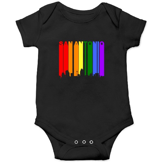 San Antonio Texas Gay Pride Rainbow Skyline Onesies