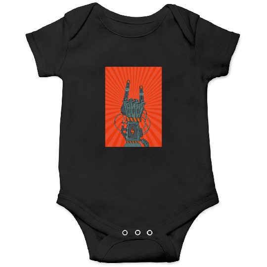 hard rock horns robot Onesies
