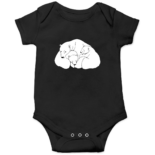 Polar Bear w. Cubs Twins Onesies