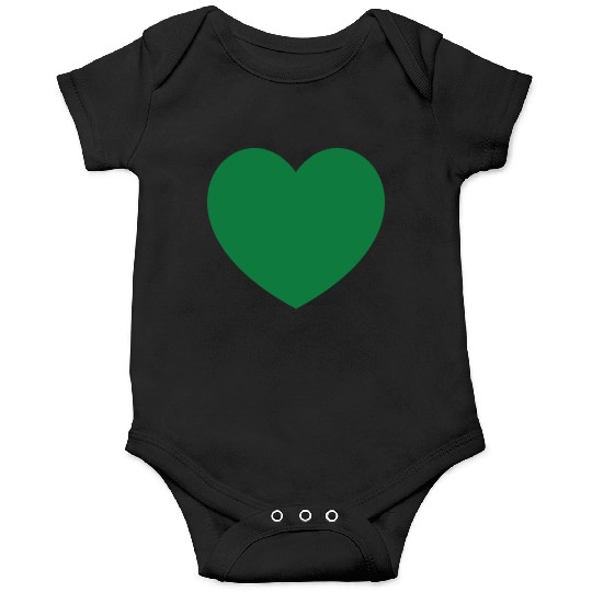 Dark Green Heart Onesies