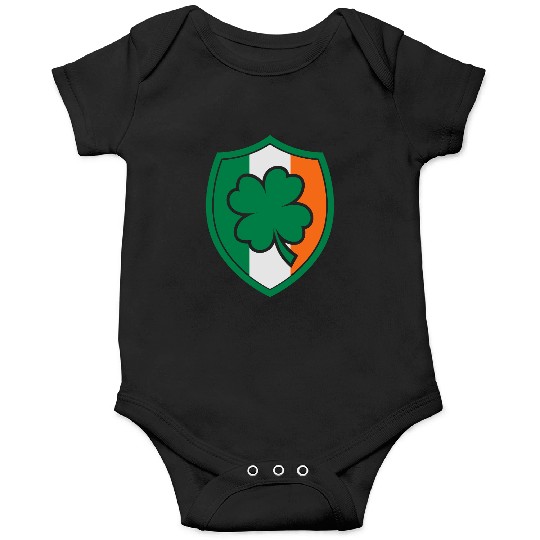 Ireland Flag - Irish - Ire -St Patricks day-Clover Onesies