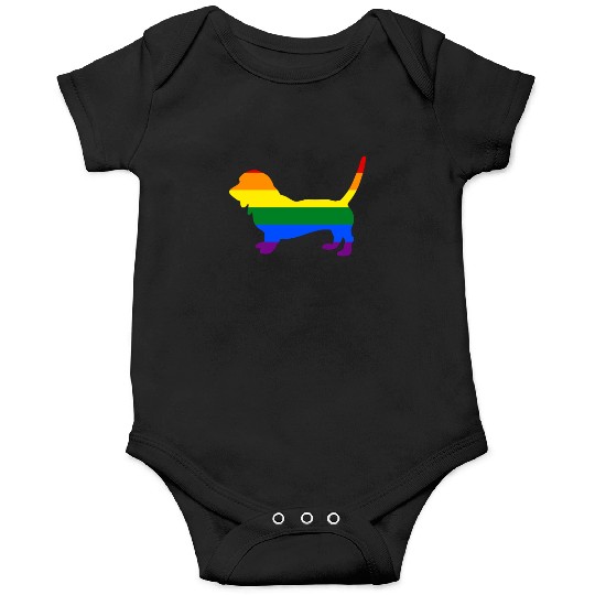 Gay Pride Dog Basset Hound Rainbow Gay Pride Flag Onesies
