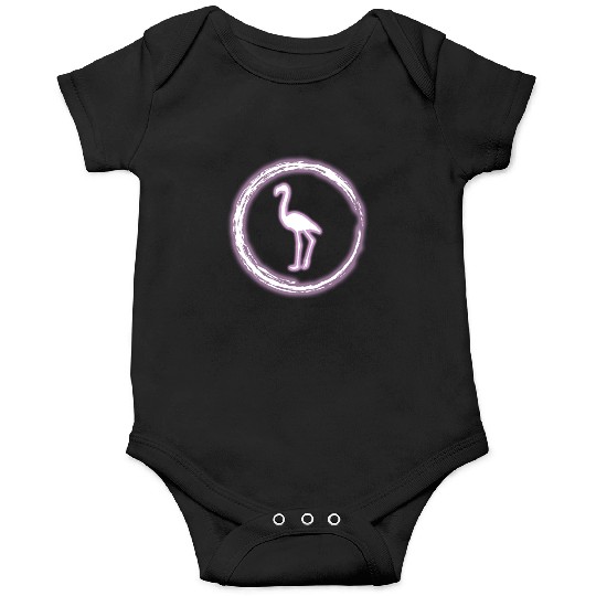Glow Circle Flamingo Bright Neon Glowing Effect Onesies