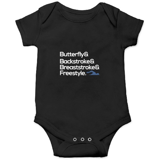 butterfly backstroke breaststroke freestyle swim Onesies