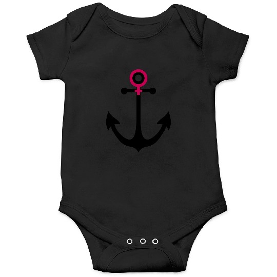 venus woman symbol female anchor boat ship sea Onesies