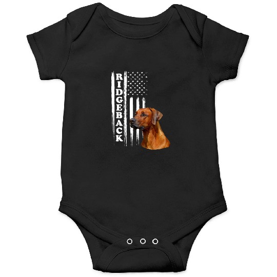 Rhodesian Ridgeback Dog with US Flag Onesies