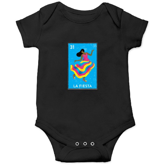 La Fiesta Mexican Loteria Bingo Card Onesies