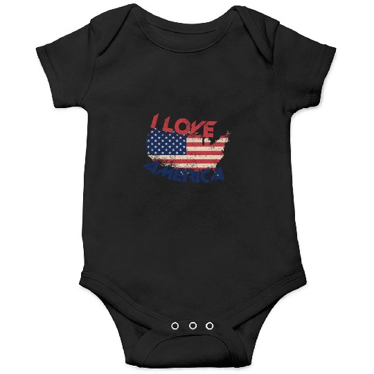 I LOVE AMERICA Onesies