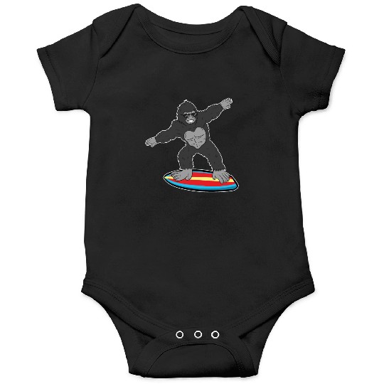 Gorilla Mokey Ape Surfing Surf Gift & Present Onesies