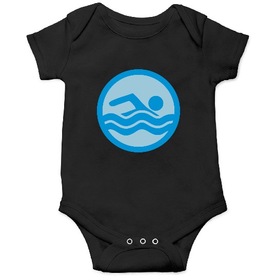 round circle swim love symbol holiday sea vacation Onesies