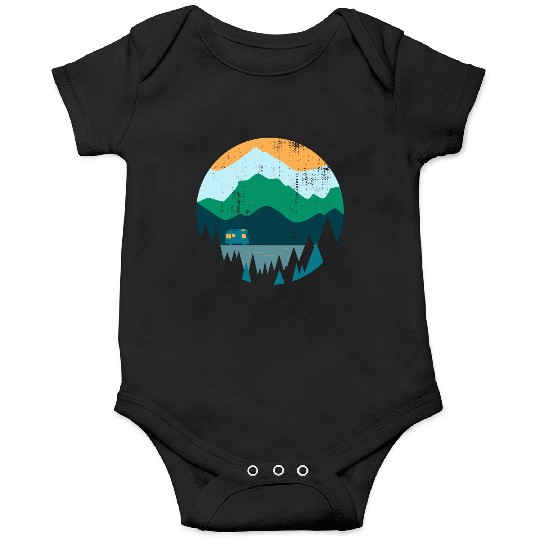 Wanderlust Campeing Mountains Nature Souvenir Gift Onesies