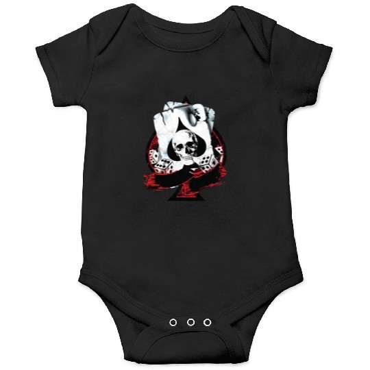 Scorched Ace Of Spades Poker Dice Skull Onesies