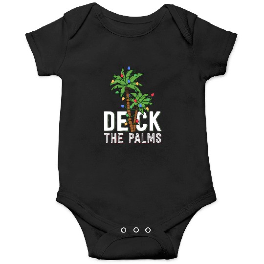 Deck The Palm Tree Lights Tropical Hawaii Family Onesies