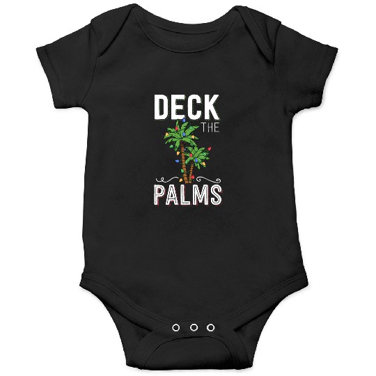 Deck The Palms Tropical Hawaii Christmas Palm Onesies