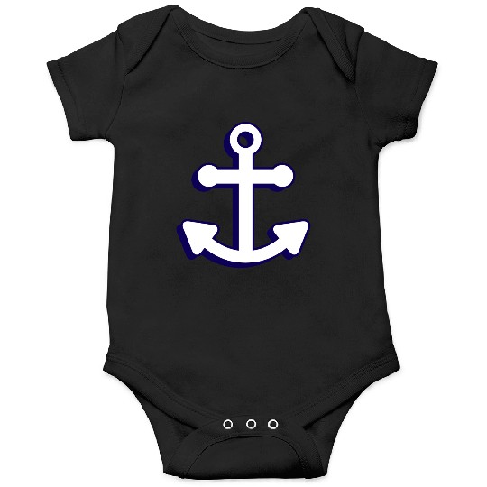 Nautical boat anchor in navy blue and white 3D Onesies