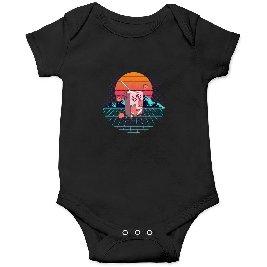 Vaporwave 90s Japanese Aesthetic Peach Juice Onesies