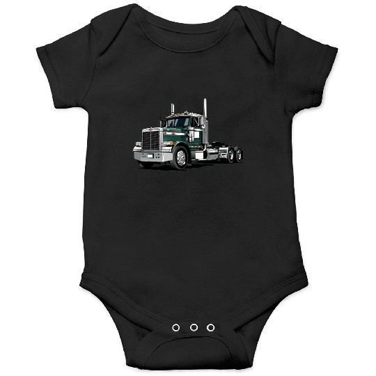Green Semi Truck Onesies
