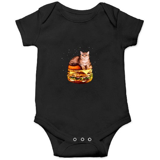 Hamburger Space Cat Funny Kitty Gift Onesies