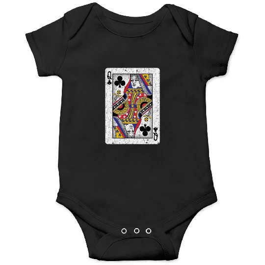 queen of clubs playing card Onesies