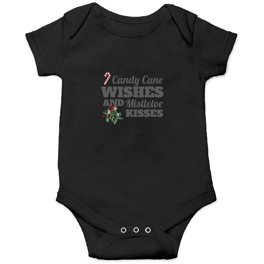 Candy Cane Wishes and Mistletoe Kisses Christmas Onesies