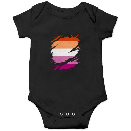 Lesbian Pride Flag Ripped Reveal Onesies