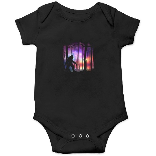 Bigfoot Northern Lights - Space Galaxy Aurora Onesies