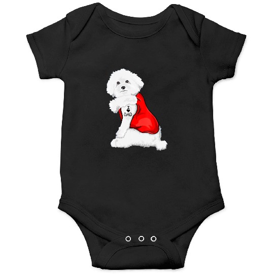 Funny bichon frise Dog I Love Mom Tattoo Lover Onesies
