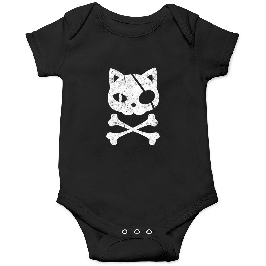 Pirate Cat Kitten Halloween Skull Cross Bones Onesies