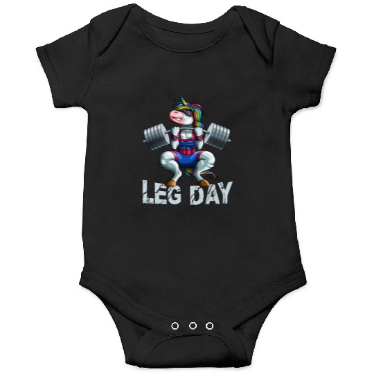 Leg Day Squat Unicorn Weight Lifter Barbell Gym Tr Onesies