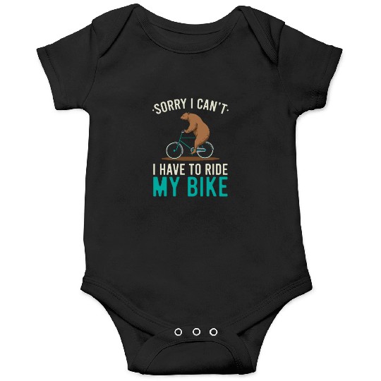 Bear Riding A Bicycle Mountain Bike Cyclist Onesies