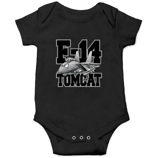 F-14 Tomcat Military Fighter Jet Aircraft Cartoon Onesies